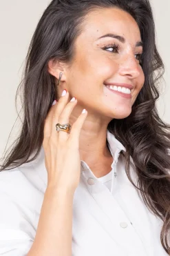 Online Bandhu Stainless Steel Earrings In Ear | Silver... | | Little Soho