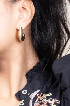 Hot Bandhu Stainless Steel Gold Plated Earrings Ribble | Gold... | | Little Soho