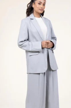 Best Sale Herskind Straight Blazer In Linen Blend Mercy | Grey... | | Little Soho