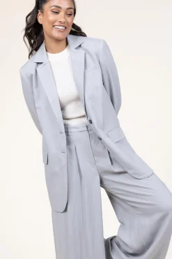 Best Sale Herskind Straight Blazer In Linen Blend Mercy | Grey... | | Little Soho