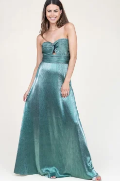 Best Ibana Strapless Maxi Dress With Lurex Frederique | Green... | | Little Soho