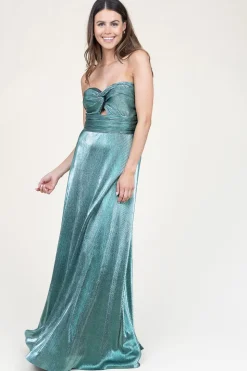 Best Ibana Strapless Maxi Dress With Lurex Frederique | Green... | | Little Soho