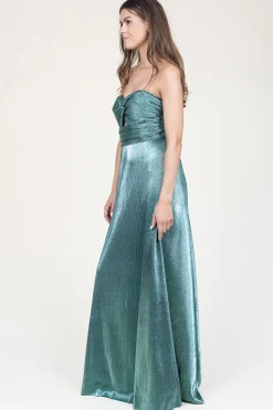 Best Ibana Strapless Maxi Dress With Lurex Frederique | Green... | | Little Soho