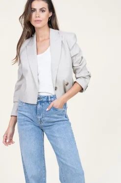 Clearance Dante 6 Stretch Cropped Linen Mix Blazer Acedia | Beige... | | Little Soho