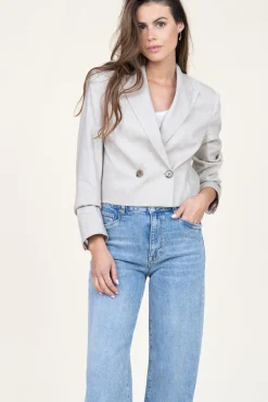 Clearance Dante 6 Stretch Cropped Linen Mix Blazer Acedia | Beige... | | Little Soho