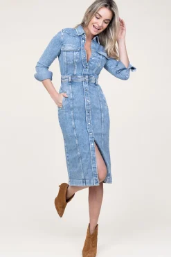 Outlet 7 For All Mankind Stretch Denim Dress Luxe | Blue... | | Little Soho