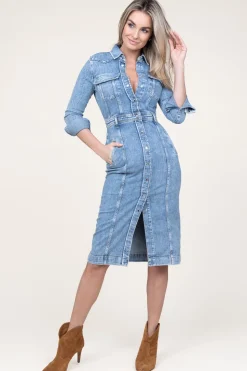 Outlet 7 For All Mankind Stretch Denim Dress Luxe | Blue... | | Little Soho