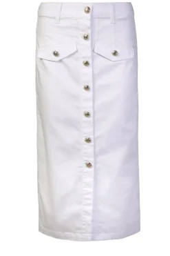 Fashion Liu Jo Stretch Denim Skirt With Gold Colored Details Sperone | White... | | Little Soho