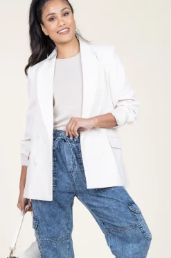 Hot Dante 6 Stretch Double Breasted Blazer Odille | Natural... | | Little Soho