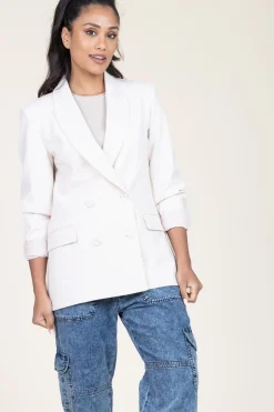 Hot Dante 6 Stretch Double Breasted Blazer Odille | Natural... | | Little Soho