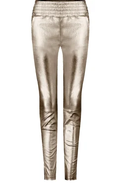 Hot Ibana Stretch Leather Metallic Pants Colette | Light Gold... | | Little Soho