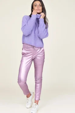 Shop Ibana Stretch Leather Metallic Legging Poggy | Purple... | | Little Soho