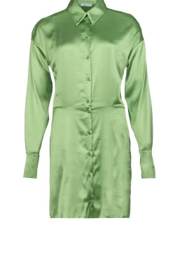 Shop Patrizia Pepe Stretch Satin Dress Josy | Green... | | Little Soho