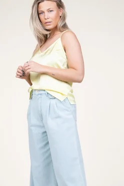 Sale Dante 6 Stretch Satin Top Obu | Yellow... | | Little Soho