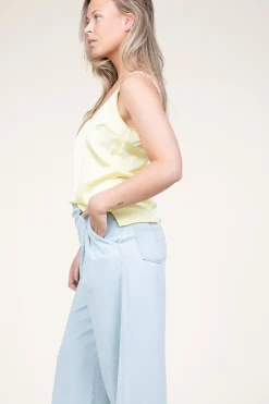 Sale Dante 6 Stretch Satin Top Obu | Yellow... | | Little Soho