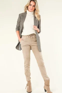 Fashion STUDIO AR Stretch Suede Jogger Noami | Taupe... | | Little Soho