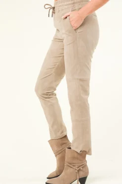 Fashion STUDIO AR Stretch Suede Jogger Noami | Taupe... | | Little Soho