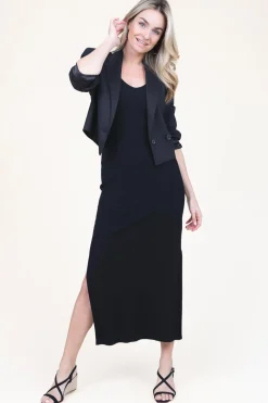 Online Second Female Stretch Tricot Maxi Dress Como | Black... | | Little Soho
