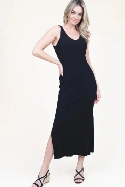 Online Second Female Stretch Tricot Maxi Dress Como | Black... | | Little Soho