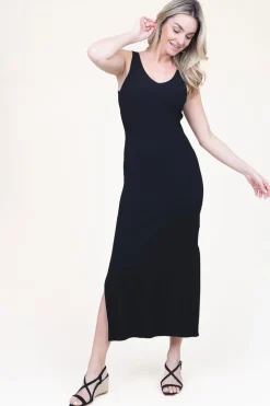 Online Second Female Stretch Tricot Maxi Dress Como | Black... | | Little Soho