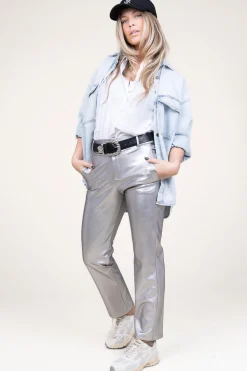 Sale D-ETOILES CASIOPE Stretchy Metallic Pants Great | Silver... | | Little Soho
