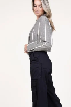 Cheap IRO Striped Cropped Blazer Dupa | Navy/Ecru... | | Little Soho