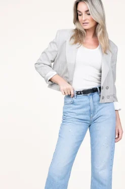 Best Sale Aaiko Striped Cropped Blazer Mille | Grey... | | Little Soho