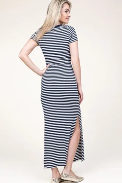 Clearance Lollys Laundry Striped Tricot Maxi Dress Christine | Blue... | | Little Soho