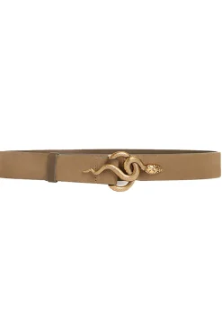 Clearance Vanessa Bruno Suede Belt With Snake Clasp Cleo | Green... | | Little Soho