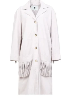 Cheap Alter Ego Suede Coat With Frills Linda | Beige... | | Little Soho