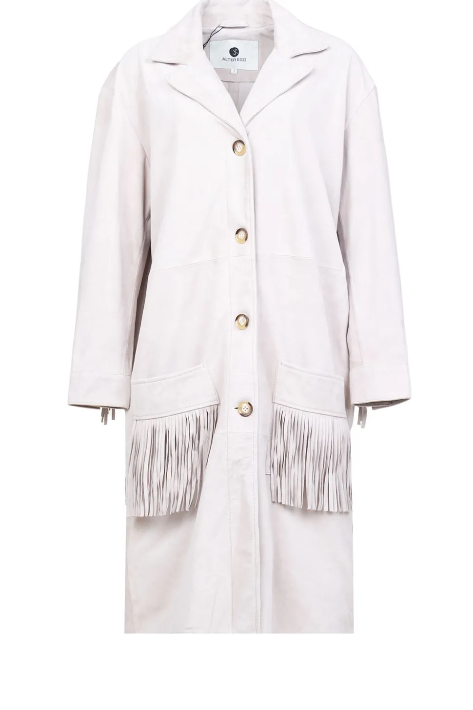 Cheap Alter Ego Suede Coat With Frills Linda | Beige... | | Little Soho