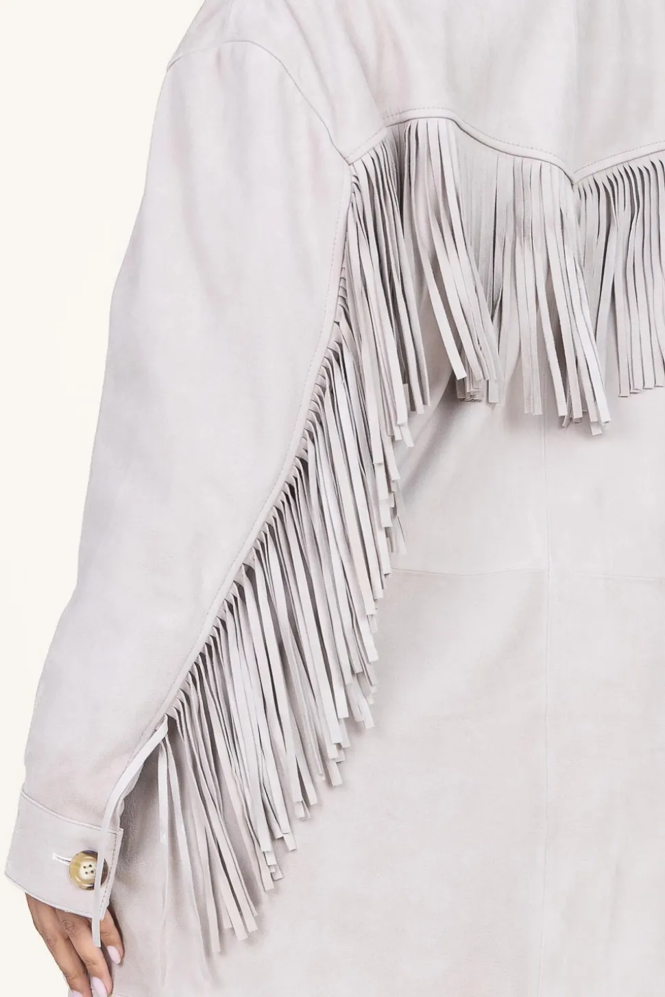 Cheap Alter Ego Suede Coat With Frills Linda | Beige... | | Little Soho