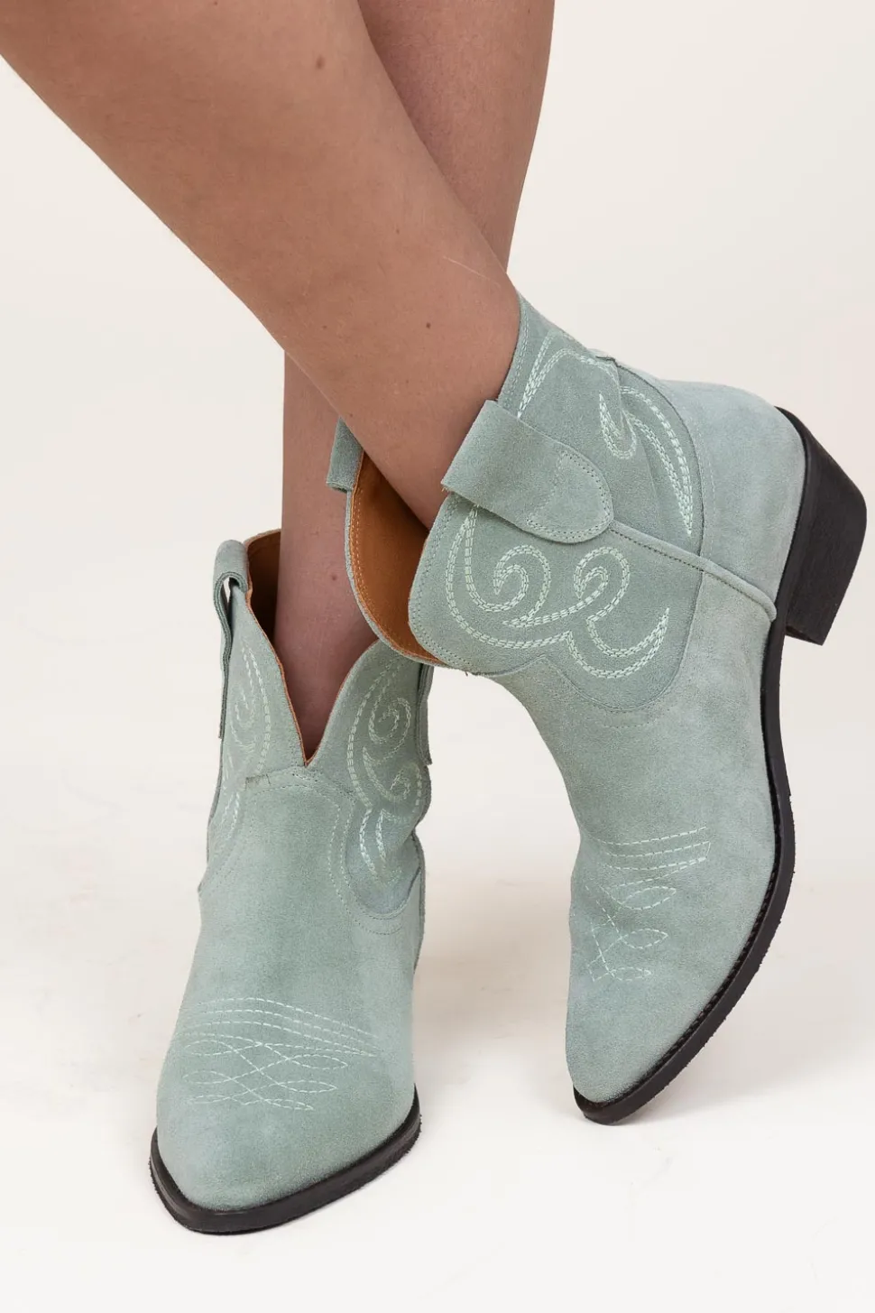Best Sale Toral Suede Cowboy Boots Puja | Green... | | Little Soho