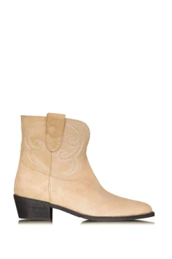 Shop Toral Suede Cowboy Boots Puja | Beige... | | Little Soho