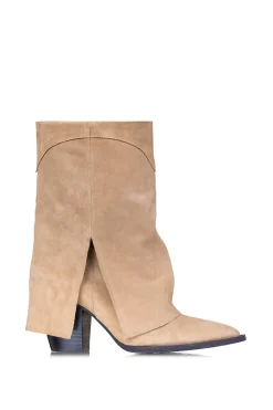 Online Toral Suede Fold Boots Vegas | Beige... | | Little Soho