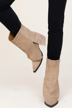 Online Toral Suede Fold Boots Vegas | Beige... | | Little Soho