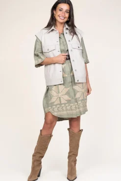 Shop Toral Suede Western Boots Ana | Beige... | | Little Soho