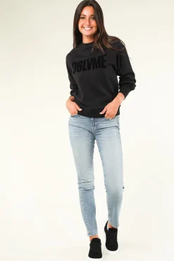 Shop Dante 6 Sweater With Balloon Sleeves Love Me | Black... | | Little Soho