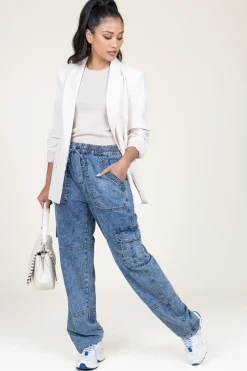 Hot Co'Couture Tencel Denim Cargo Jeans Benson | Blue... | | Little Soho