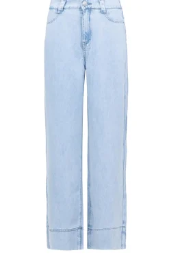 Shop Suncoo Tencel Wide Leg Denim Broek Romy | Blue... | | Little Soho