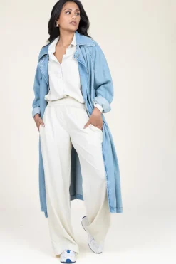 Shop Bella Dahl Tencel Wide Leg Pants Iris | Beige... | | Little Soho