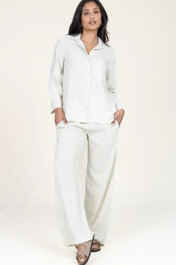 Shop Bella Dahl Tencel Wide Leg Pants Iris | Beige... | | Little Soho