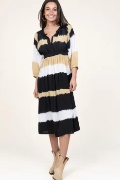 Outlet ba&sh Tie-Dye Midi Dress Valeria | Yellow... | | Little Soho