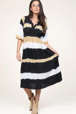 Outlet ba&sh Tie-Dye Midi Dress Valeria | Yellow... | | Little Soho