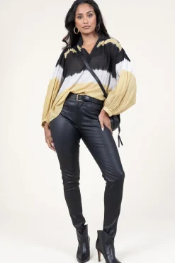 Hot ba&sh Tie-Dye Top With Balloon Sleeves Harvey | Yellow... | | Little Soho