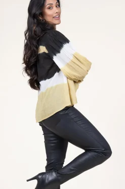 Hot ba&sh Tie-Dye Top With Balloon Sleeves Harvey | Yellow... | | Little Soho