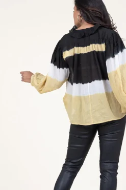 Hot ba&sh Tie-Dye Top With Balloon Sleeves Harvey | Yellow... | | Little Soho