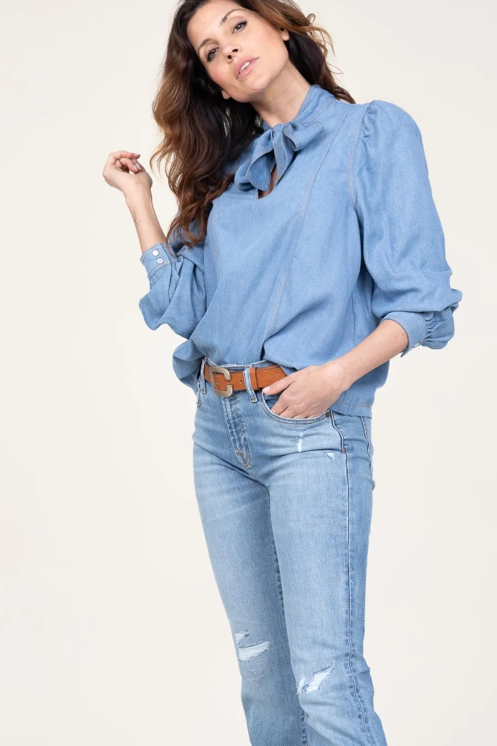 Outlet Co'Couture Top With Bow Detail Titus | Blue... | | Little Soho