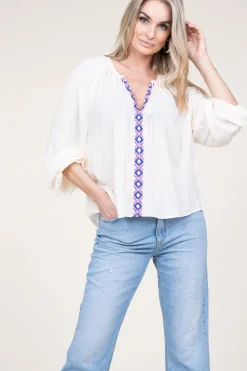 Clearance Dante 6 Top With Embroidered Details Astia | Natural... | | Little Soho