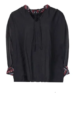 Shop Greek Archaic Kori Top With Embroidery | Black... | | Little Soho